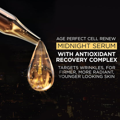 Midnight Serum Cell Renew, Age Perfect Anti-Oxidant Recovery Complex Night Serum for Anti- Wrinkle, Firmness and Radiance, 30Ml