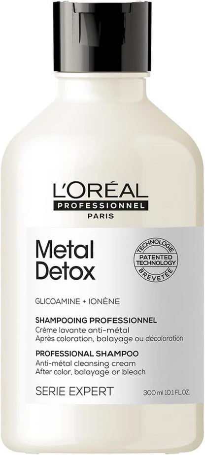 L’Oréal Professionnel Metal Detox Shampoo, Protects Coloured Hair from Damage, for Smooth, Strong and Shiny Looking Hair, Rich & Creamy Texture, Serie Expert, 300 Ml