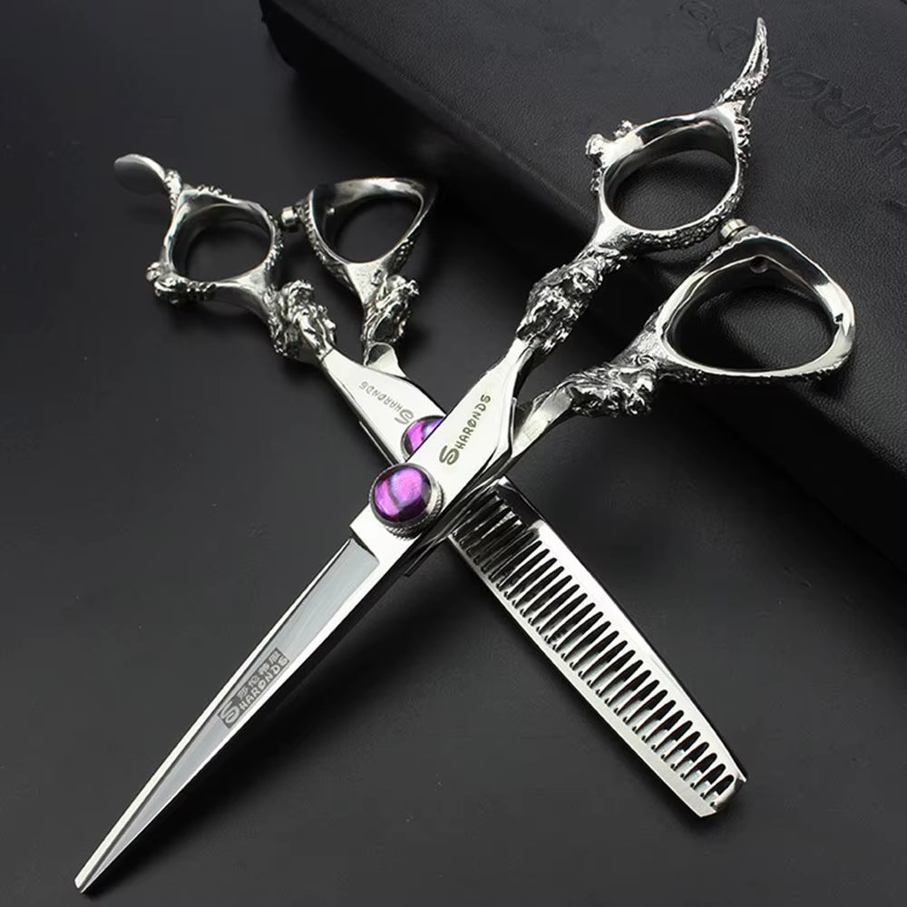 Japanese Hairdressing Scissors 8 Inch Professional Barber Scissors Hairdresser Set 440C Scissors Hair Cutting Scissors