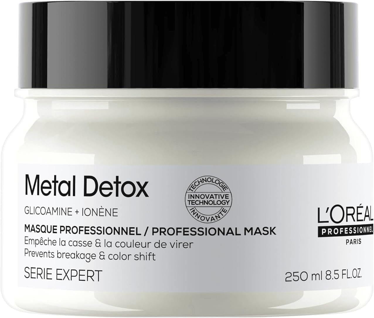 L’Oréal Professionnel | Metal Detox Hair Mask, for Smooth, Strong & Shiny Looking Hair, Protects Coloured Hair from Damage, Rich & Creamy Texture, Serie Expert, 250 Ml