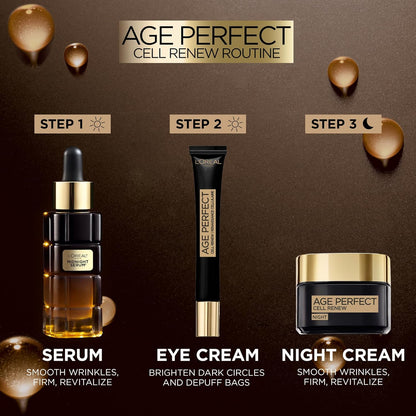 Midnight Serum Cell Renew, Age Perfect Anti-Oxidant Recovery Complex Night Serum for Anti- Wrinkle, Firmness and Radiance, 30Ml